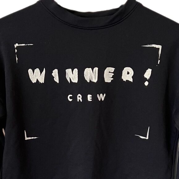 Zara Oversized Crop Winners Crew Pullover Sweatshirt - Picture 4 of 7